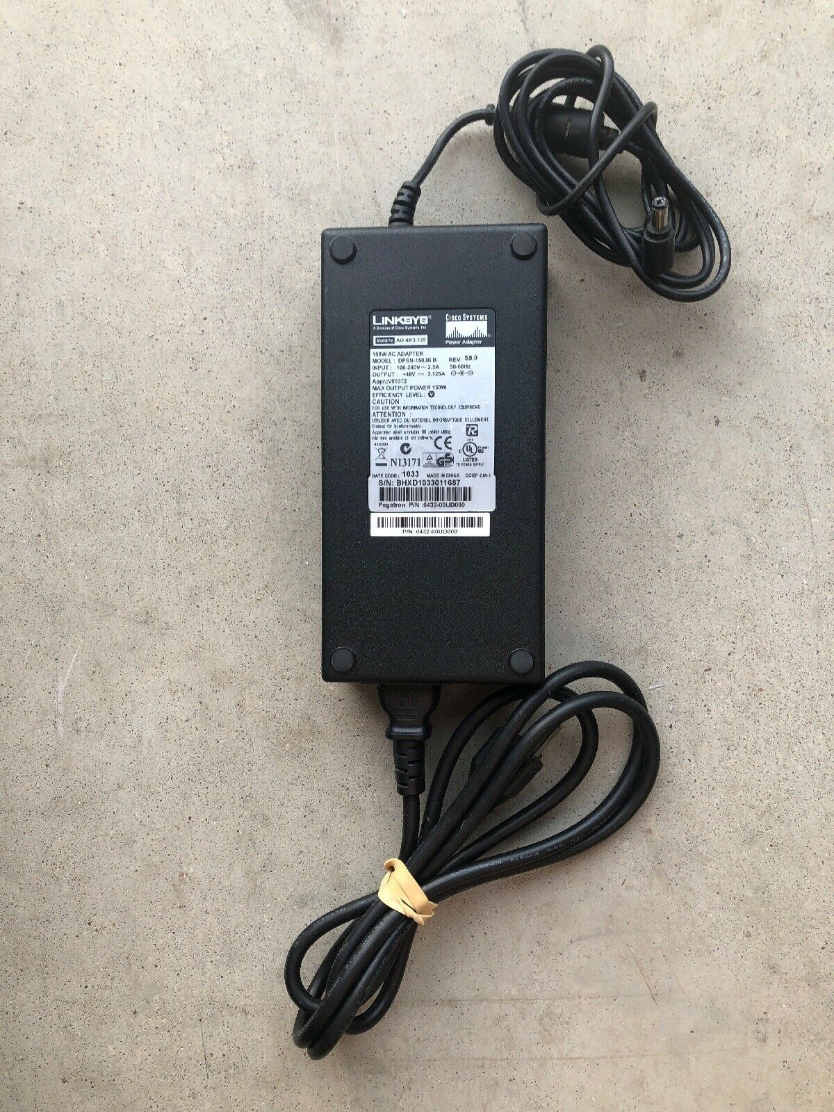New Genuine Linksys AC Adapter for DPSN-150JB B 48V 3.125A 150W For CISCO New Genuine Linksys AC Adapter for DPSN-150JB B 48V 3.125A 150W For CISCO